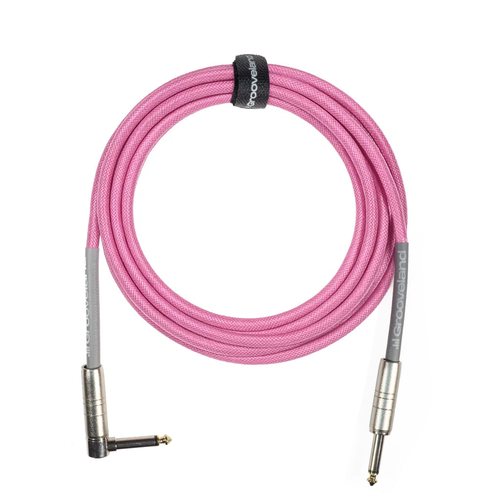Grooveland Tweed Cable de Guitarra en Ángulo (3m - Rosa)
