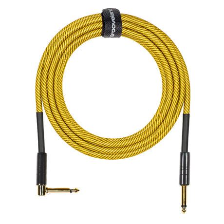 Grooveland Tweed Cable de Guitarra en Ángulo (6m - Amarillo)