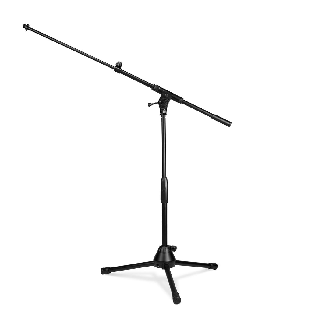 Gravity TMS 4232 B - Touring Series soporte de micrófono corto con trípode plegable y brazo telescópico ajustable en 2 puntos, negro