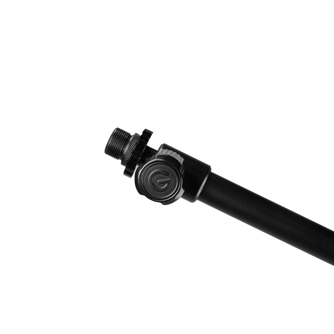Gravity TMS 4232 B - Touring Series soporte de micrófono corto con trípode plegable y brazo telescópico ajustable en 2 puntos, negro