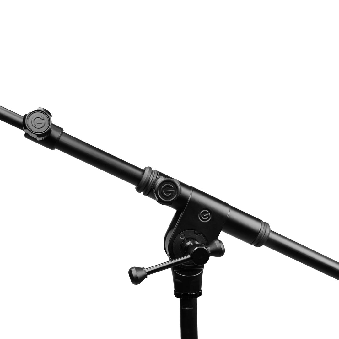Gravity TMS 4332 B - Touring Series soporte de micrófono con base trípode plegable y brazo boom telescópico con ajuste de 2 puntos, negro