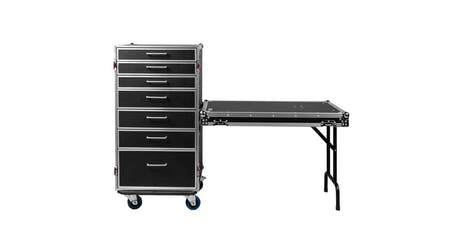 Gator GTOUR-WORKST7 flightcase con 7 cajones y mesa de trabajo