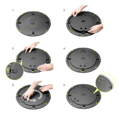Gravity WB 123 B - Base redonda de hierro fundido para barras M20
