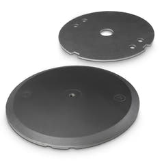 Gravity WB 123 SET 1 B - Base redonda de hierro fundido y set de discos de peso para varillas M20