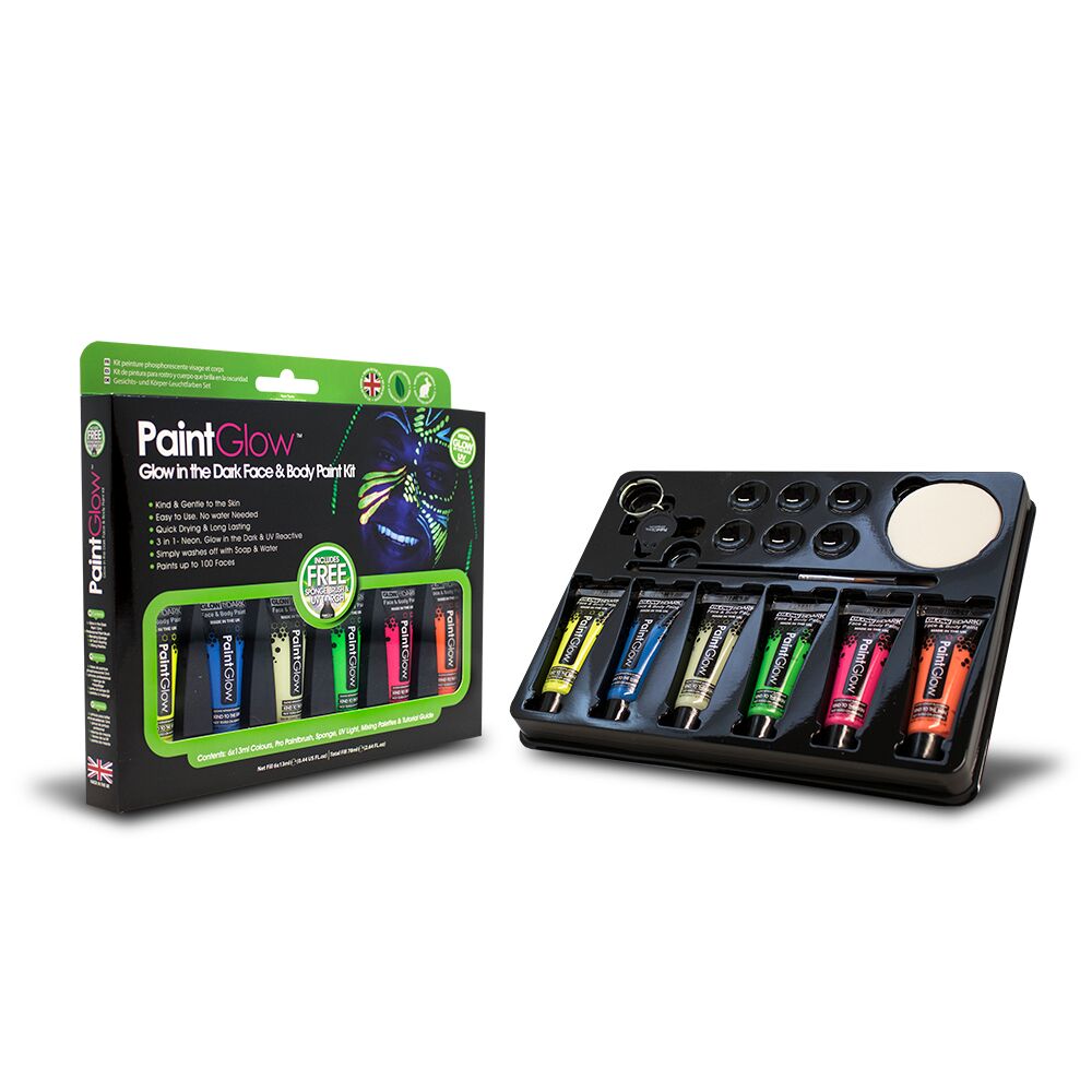 Glow in Dark UV set de pintura facial y corporal