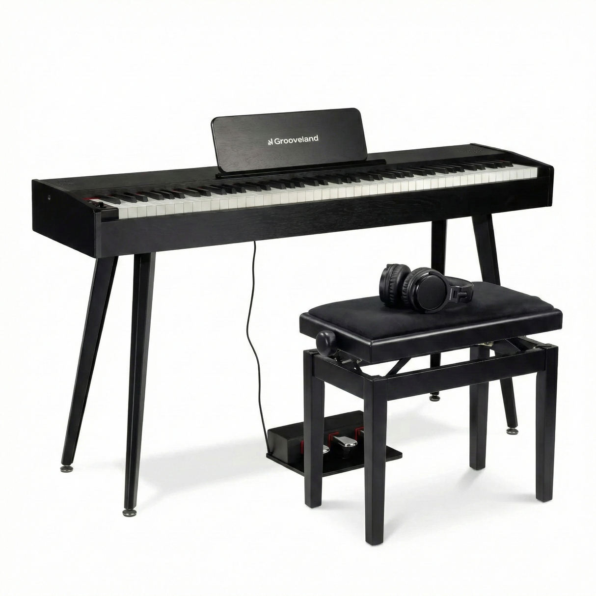 Grooveland DDP-140 Piano digital (Negro) Bundle