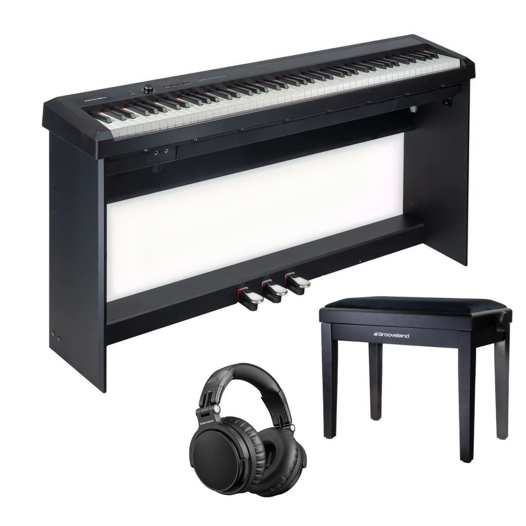 Grooveland P450 Paquete completo de piano (Negro)