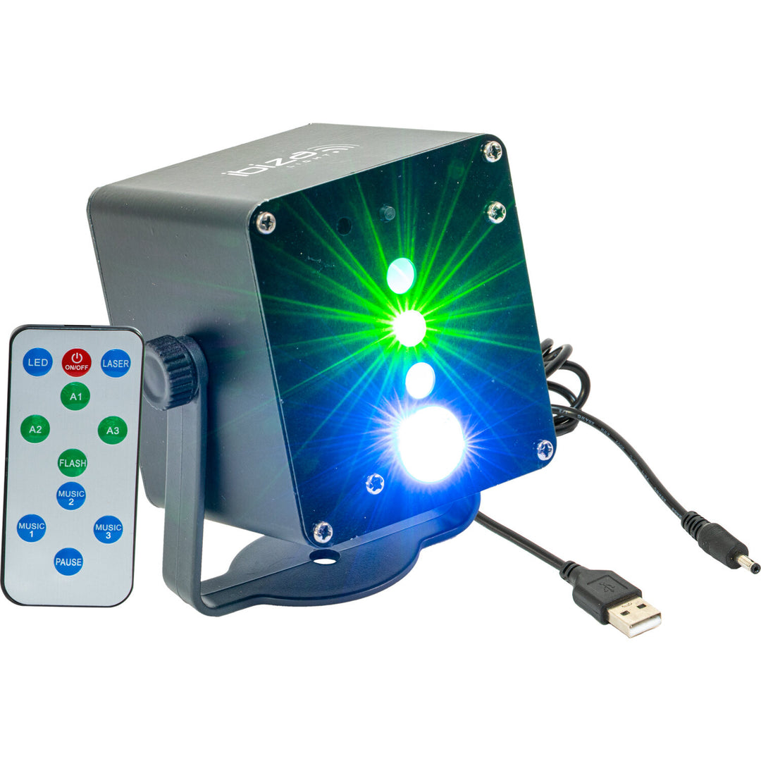 Ibiza Battery Powered Light Effect w. Laser