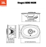 Altavoces de coche JBL Stage1 Gen2 962M de 6x9", 3 vías