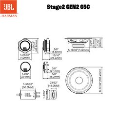 Kit de componentes JBL Stage2 Gen2 65C de 6,5"