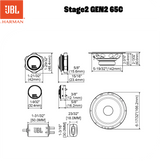 Kit de componentes JBL Stage2 Gen2 65C de 6,5"