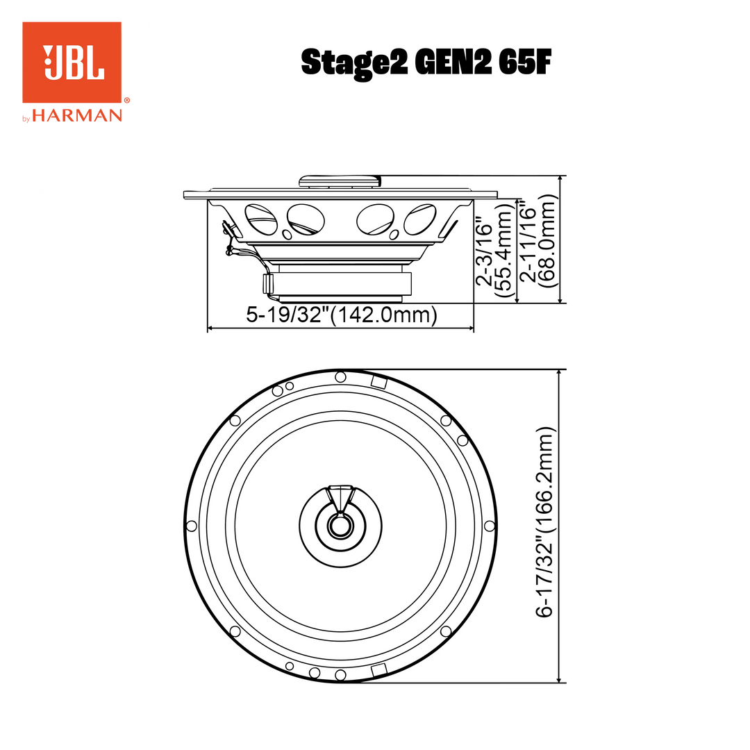 JBL Stage2 Gen2 65F 6,5" altavoces coaxiales para coche
