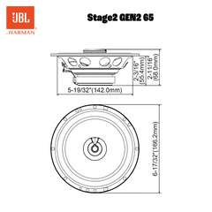 Altavoces de coche coaxiales JBL Stage2 Gen2 65 de 6,5"
