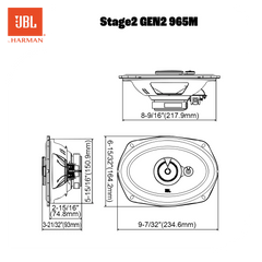 Altavoces de coche JBL Stage2 Gen2 965M de 6x9", 3 vías