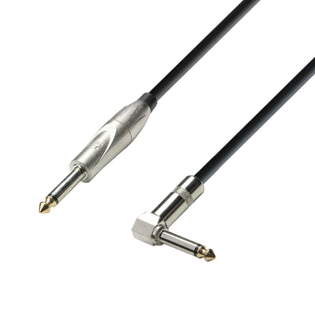 Cable de instrumento Jack mono 6.3 mm a Jack mono en ángulo 6.3 mm