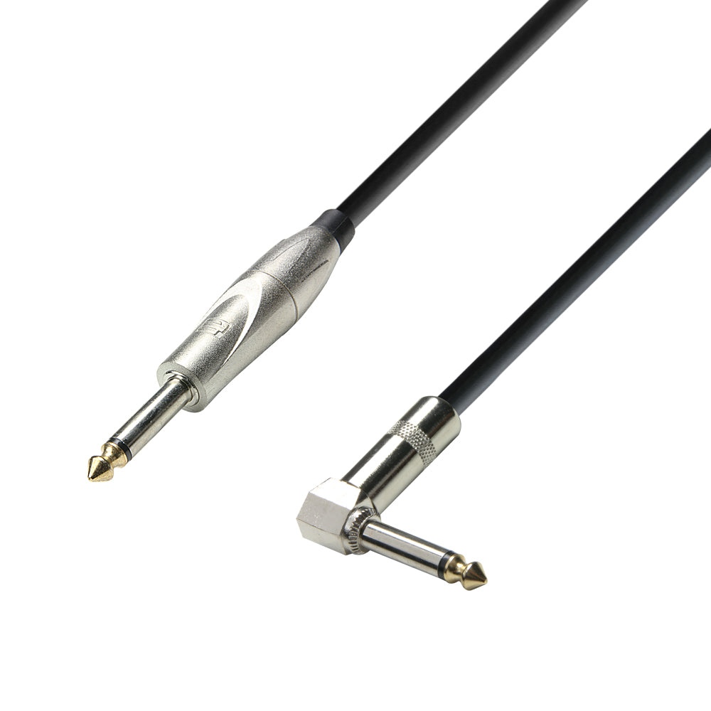 Cable de instrumento Jack mono 6.3 mm a Jack mono en ángulo 6.3 mm