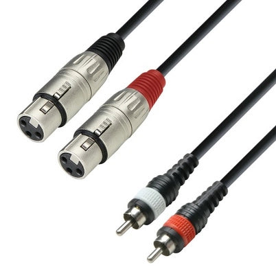 XLR Hembra a Cable Adaptador Phono (3m)