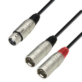 Cable dividido 1x xlr ella a 2x xlr él (1m)
