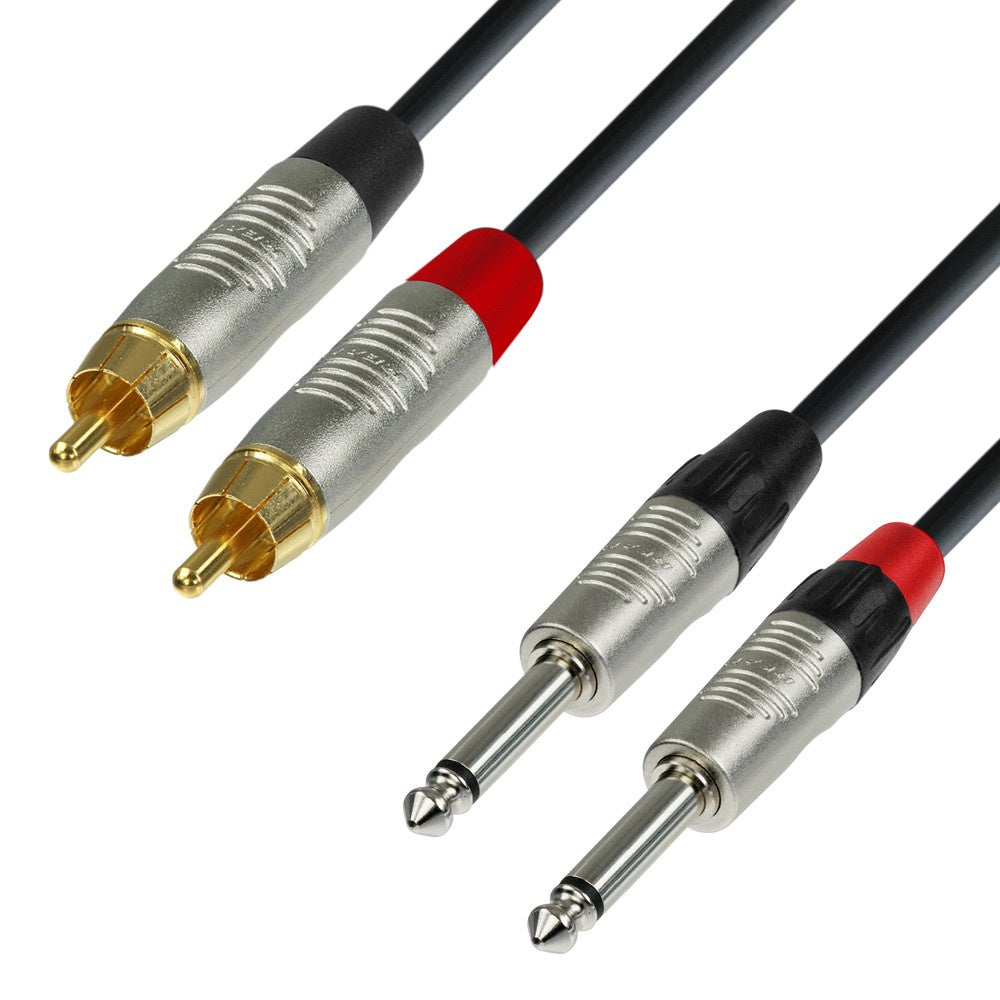 Cable adaptador 2x RCA Phono a 2x Jack (6m)