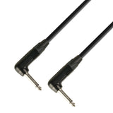 Cable del instrumento Neutrik 6.3 mm de ángulo mono a 6.3 mm de ángulo de jack mono (15 cm)