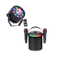 PartyZone Karaoke Set with 2 Microphones (Black) & LED PAR-ASTRO 2-in-1 Disco Light