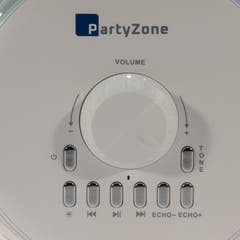 PartyZone Set de Karaoke con 2 Micrófonos (Blanco) & LED PAR-ASTRO 2-en-1 Luces de Discoteca