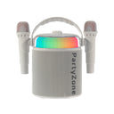 PartyZone Set de Karaoke con 2 Micrófonos (White)