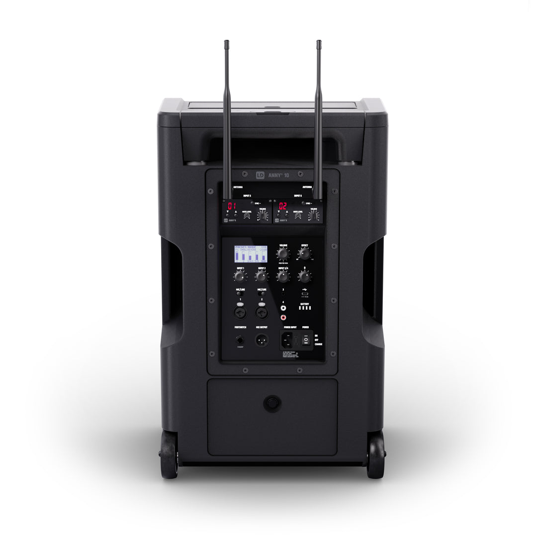 LD Systems ANNY® 10 BPH 2 B5 - Sistema PA portátil 10" a batería con Bluetooth® y mixer, y 2x micrófonos de diadema (incl. bodypacks)