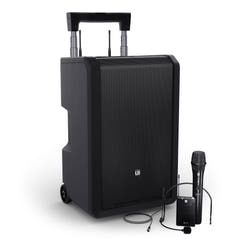 LD Systems ANNY® 10 HBH 2 B8 - 10" sistema PA portátil a batería con Bluetooth® con mixer, 1x micrófono inalámbrico de mano y 1x micrófono de diadema (incl. bodypack)