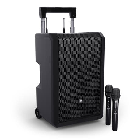 LD Systems ANNY® 10 HHD 2 B5 - Sistema PA Bluetooth® portátil a batería de 10" con mezclador y 2 micrófonos de mano inalámbricos