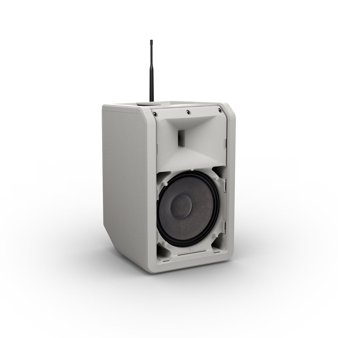 LD Systems ANNY® 8 BPH B5 G - Altavoz PA portátil a batería con Bluetooth® y mixer, y 1x micrófono de diadema (incl. bodypack), gris urbano