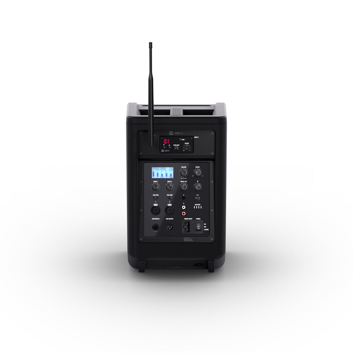 LD Systems ANNY® 8 BPH B5 - Altavoz PA portátil a batería con Bluetooth® con mixer y 1x micrófono de diadema (incl. bodypack), Black de escenario