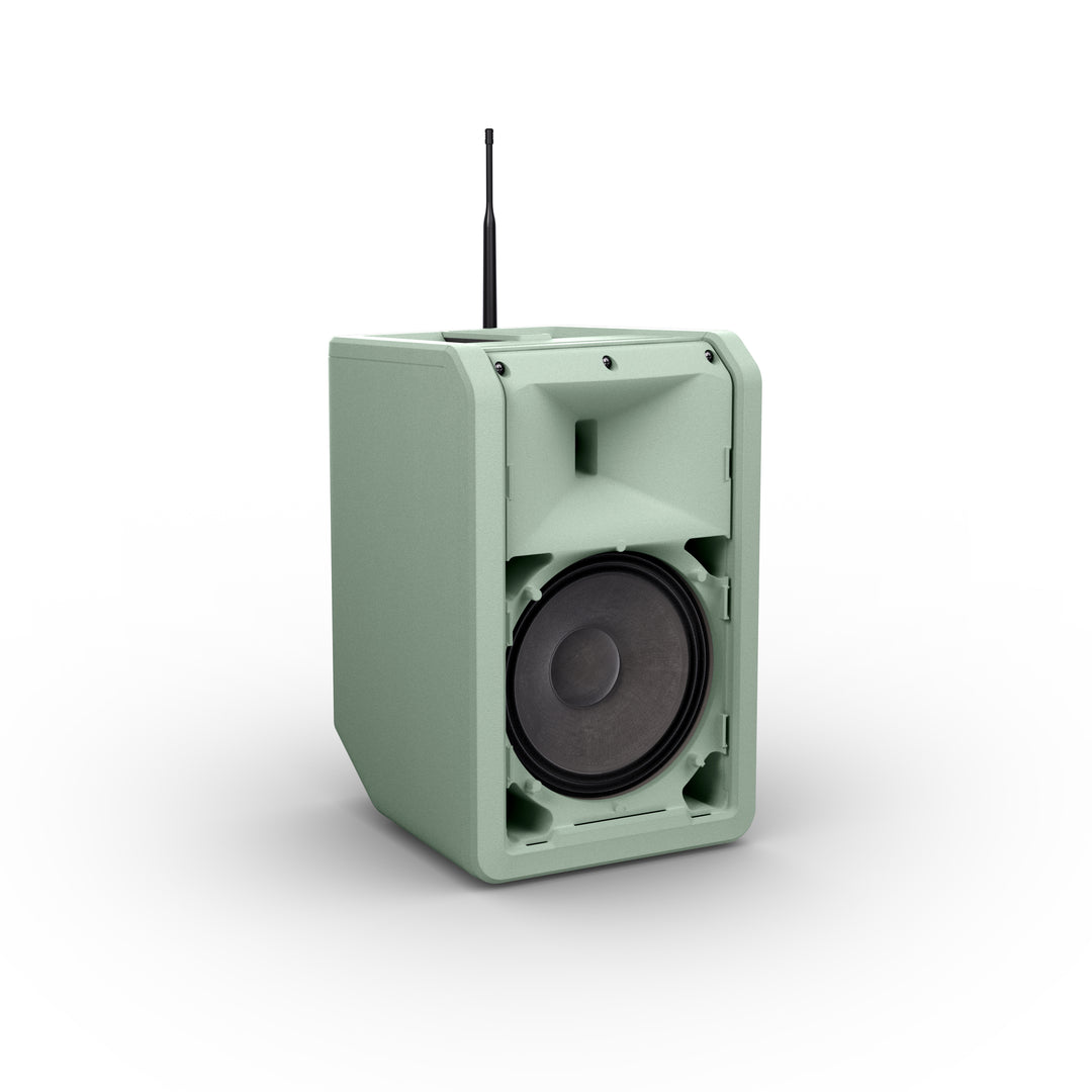 LD Systems ANNY® 8 HHD B5 GN - Altavoz PA portátil a batería con Bluetooth® con mixer y 1x micrófono inalámbrico de mano, verde aventura