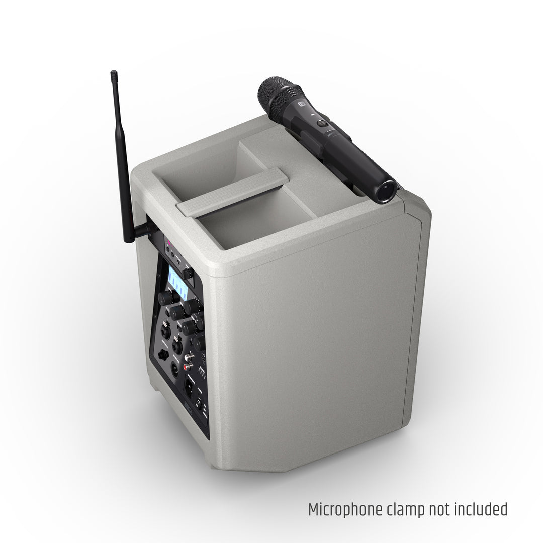 LD Systems ANNY® 8 HHD B5 G - Altavoz PA portátil a batería con Bluetooth® con mixer y 1x micrófono inalámbrico de mano, gris urbano