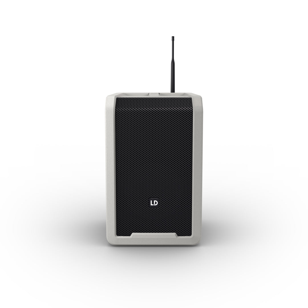 LD Systems ANNY® 8 HHD B5 G - Altavoz PA portátil a batería con Bluetooth® con mixer y 1x micrófono inalámbrico de mano, gris urbano