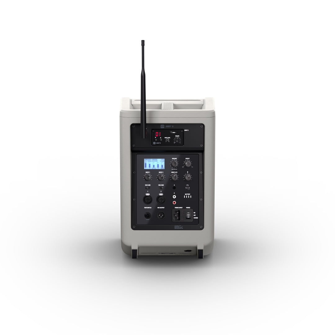 LD Systems ANNY® 8 HHD B5 G - Altavoz PA portátil a batería con Bluetooth® con mixer y 1x micrófono inalámbrico de mano, gris urbano