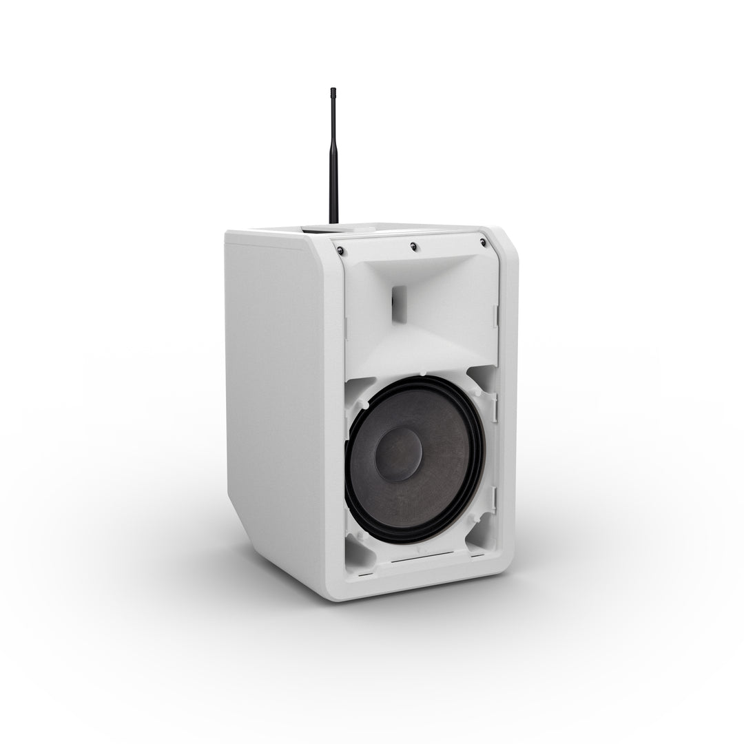 LD Systems ANNY® 8 HHD B5 W - Altavoz PA portátil a batería con Bluetooth® con mixer y 1x micrófono inalámbrico de mano, blanco puro
