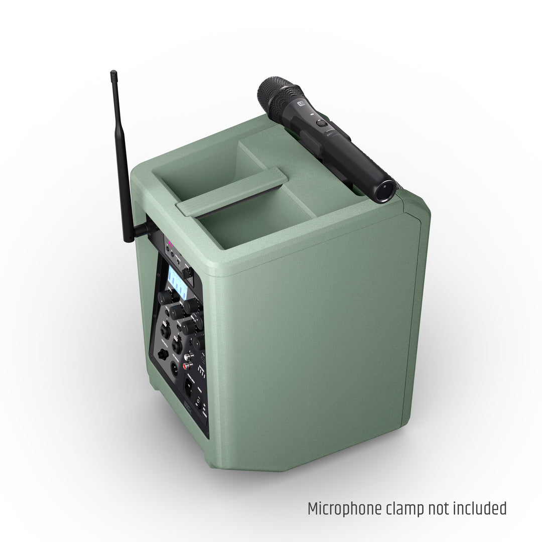 LD Systems ANNY® 8 HHD B6 GN - Altavoz PA portátil a batería con Bluetooth® con mixer y 1x micrófono inalámbrico de mano, verde aventura