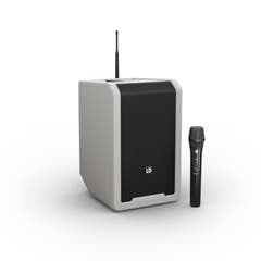 LD Systems ANNY® 8 HHD B6 G - Altavoz PA portátil a batería con Bluetooth® con mixer y 1x micrófono inalámbrico de mano, gris urbano