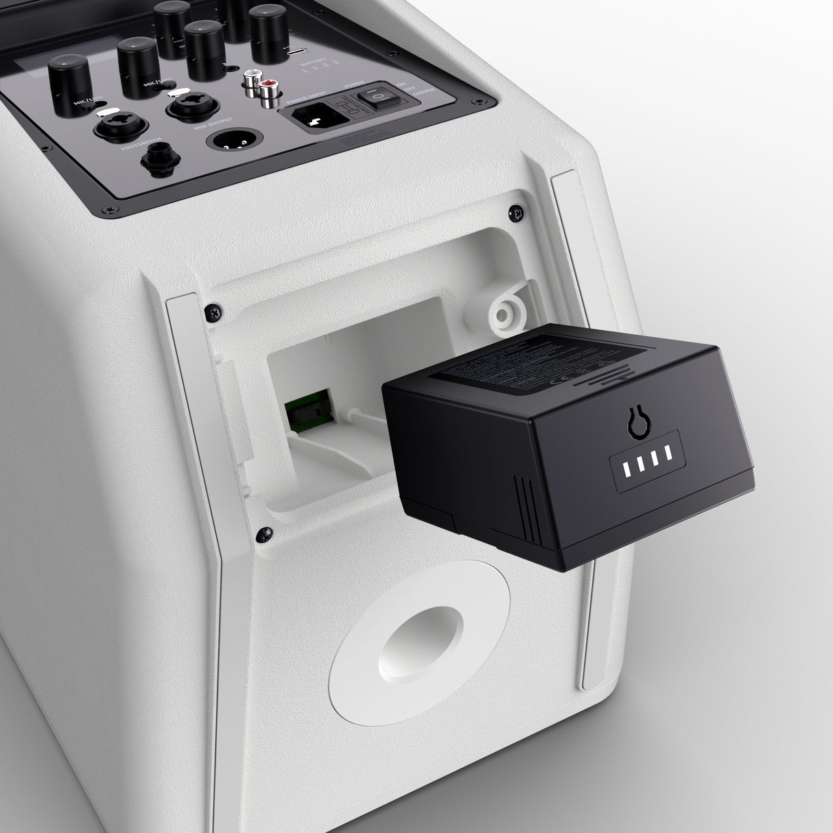 LD Systems ANNY® 8 HHD B6 W - Altavoz PA portátil a batería con Bluetooth® con mixer y 1x micrófono inalámbrico de mano, blanco puro