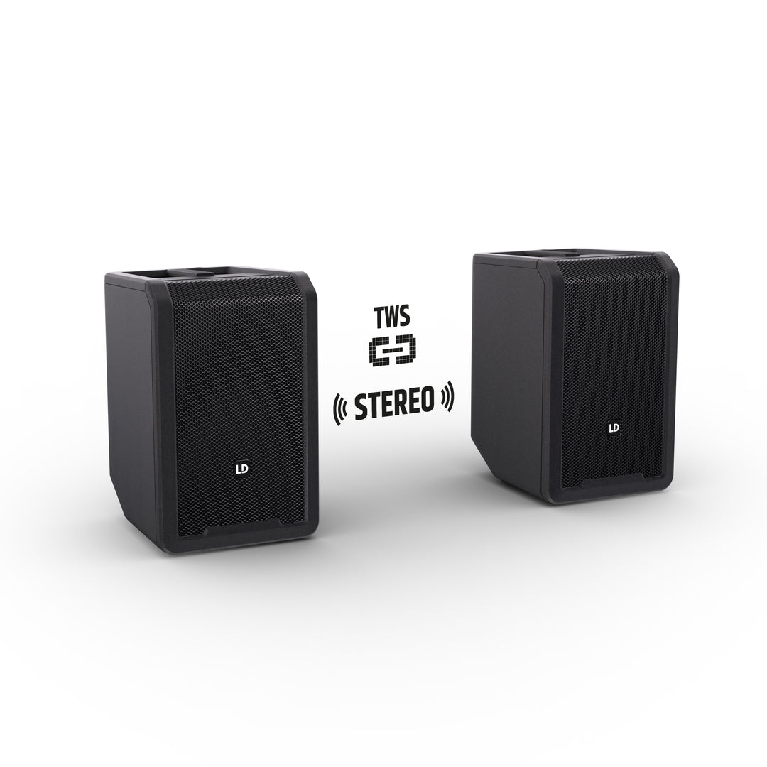 LD Systems ANNY® 8 HHD B8 - Altavoz PA portátil a batería con Bluetooth® con mixer y 1 x micrófono inalámbrico de mano, Black de escenario