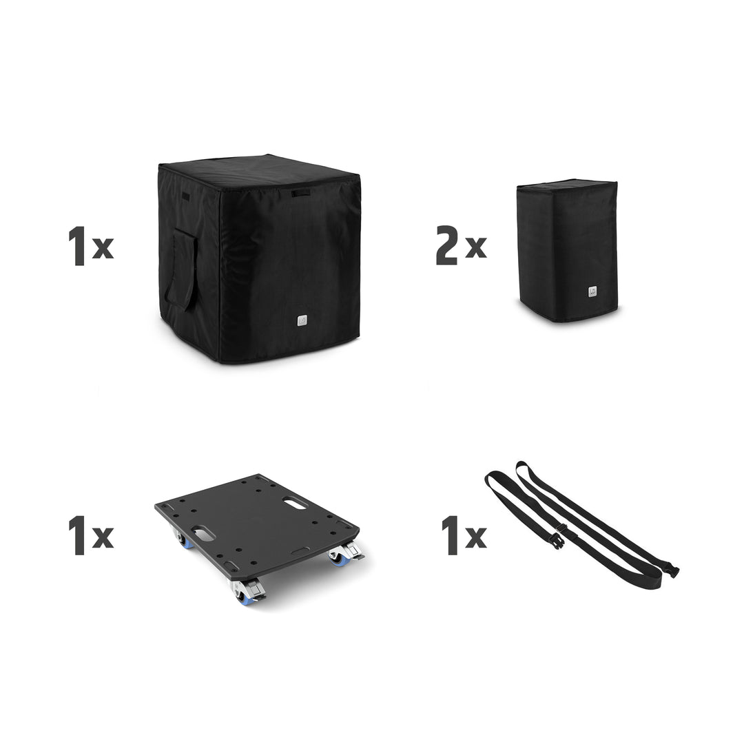 LD Systems DAVE 12 G4X BAG SET - Set de transporte con plataforma con ruedas y funda protectora para DAVE 12 G4X