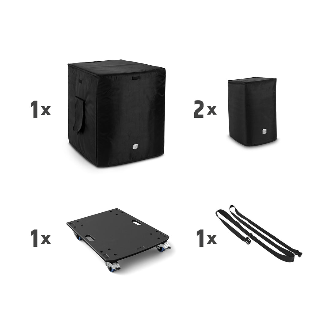 LD Systems DAVE 18 G4X BAG SET - Set de transporte con plataforma con ruedas y funda protectora para DAVE 18 G4X