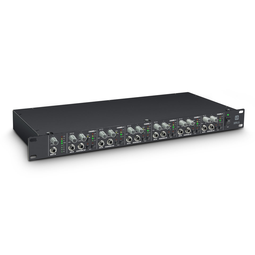 LD Systems HPA 6 - 19" amplificador de auriculares de 6 canales