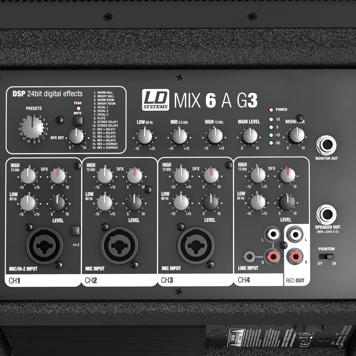 LD Systems MIX 6 A G3 - Altavoz activo de 2 vías con mixer integrado de 4 canales