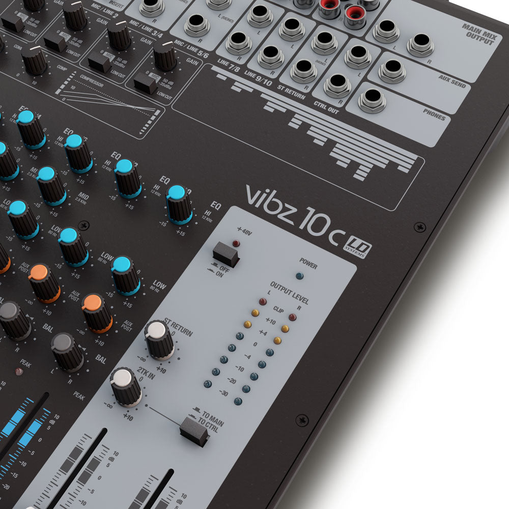 LD Systems VIBZ 10 C – Consola de mezcla de 10 canales con compresor