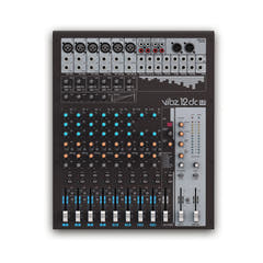 LD Systems VIBZ 12 DC - Consola de mezcla de 12 canales con DFX y compresor