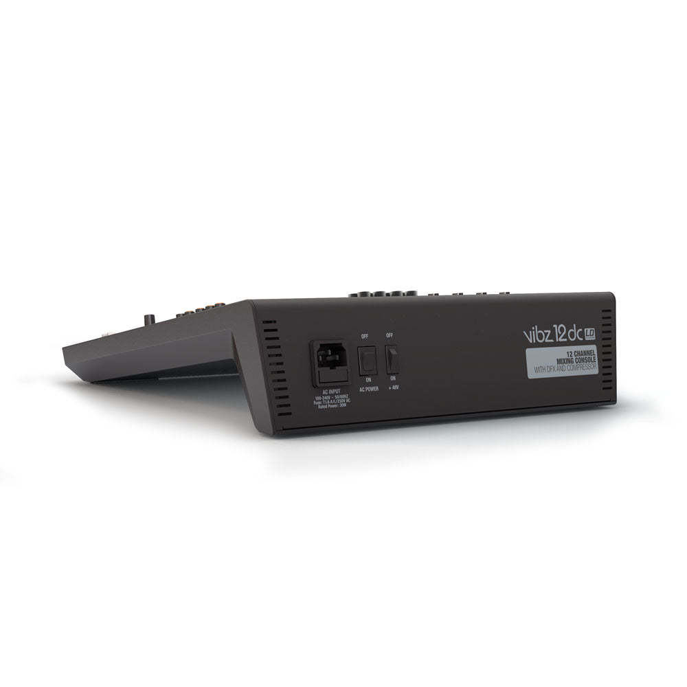 LD Systems VIBZ 12 DC - Consola de mezcla de 12 canales con DFX y compresor