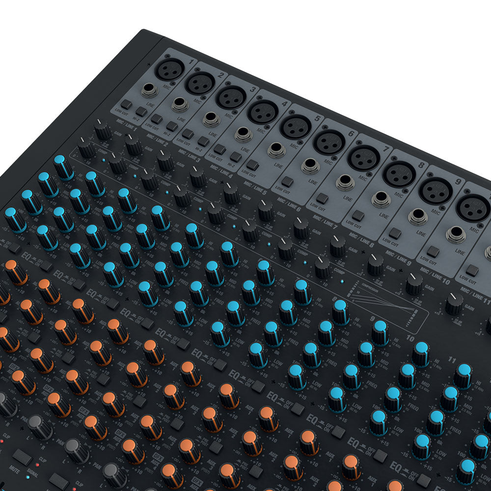 LD Systems VIBZ 24 DC - Consola de mezcla de 24 canales con DFX y compresor