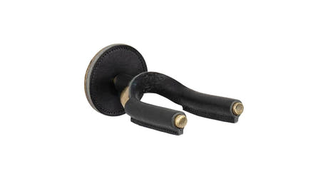 Levys FGHNGR soporte de pared para guitarras, latón y cuero negro